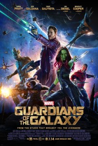 Guardians of the Galaxy Poster with all five main characters.