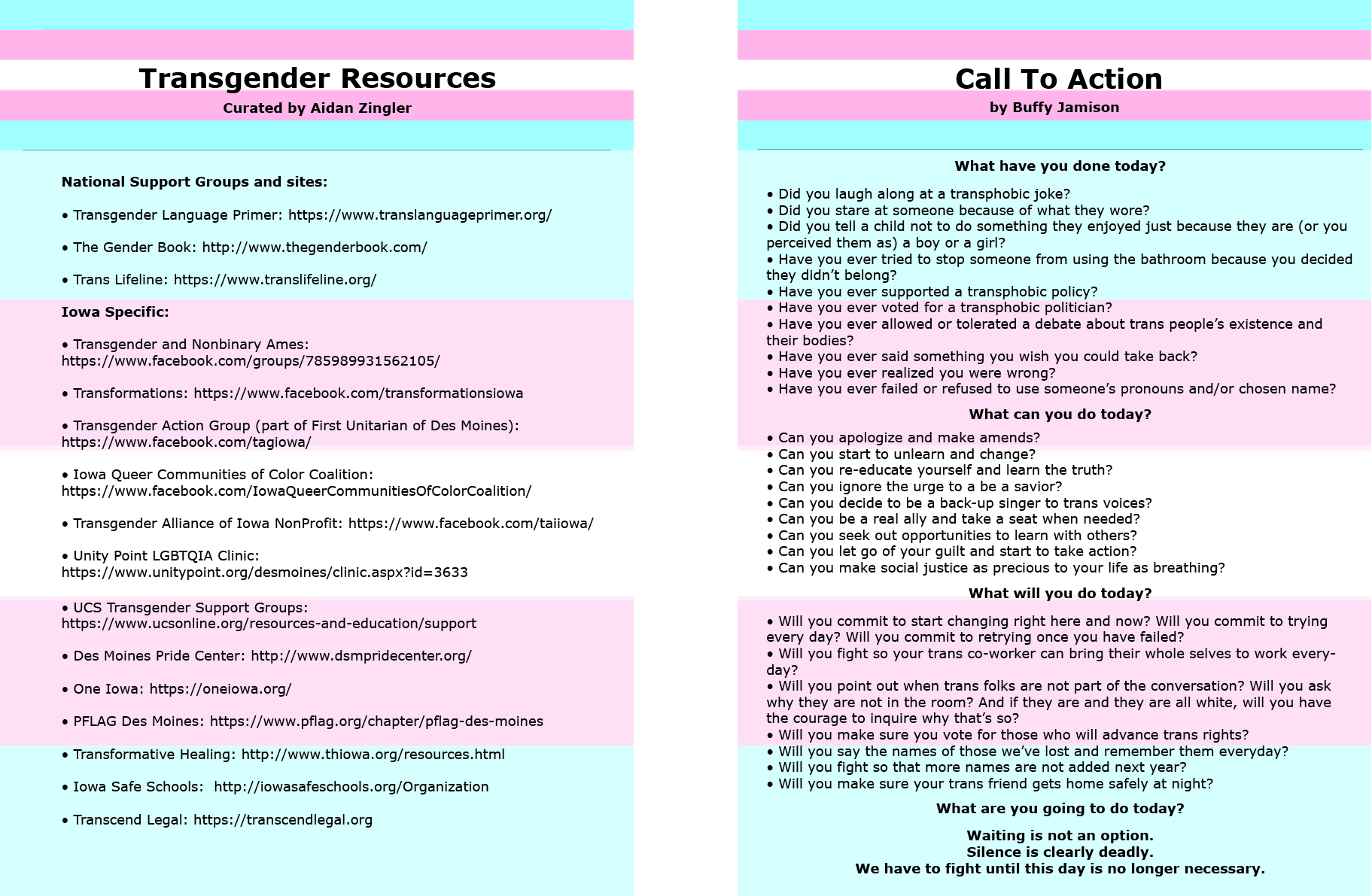 Iowa-specific trans resources and call to action